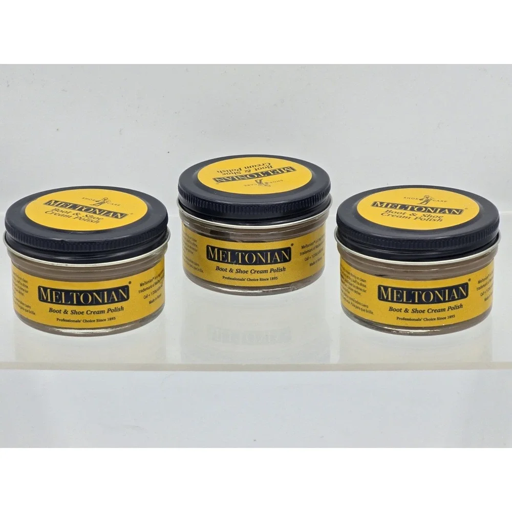 3 Pack - MELTONIAN Shoe Boot Cream Polish‎ Leather Shine Nourishing 50ml - Beige